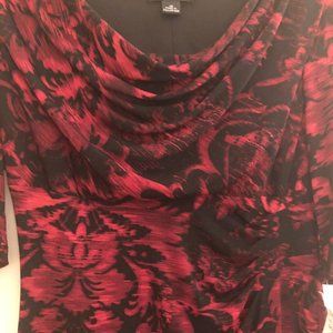Calvin Klein Black & Red print dress, nwt, size 12